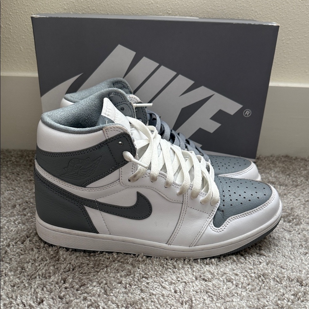 Nike Air Jordan 1 Mid — White & Gray Men's Sneakers